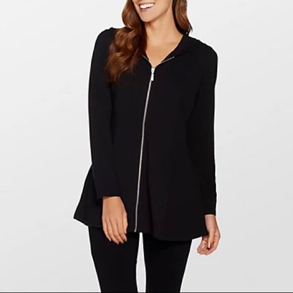 Denim & Co. Active Fit and Flare French Terry Zip Front Jacket - Picture 2 of 6